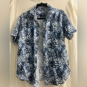 Robert Graham Navy and White Botanical Shirt